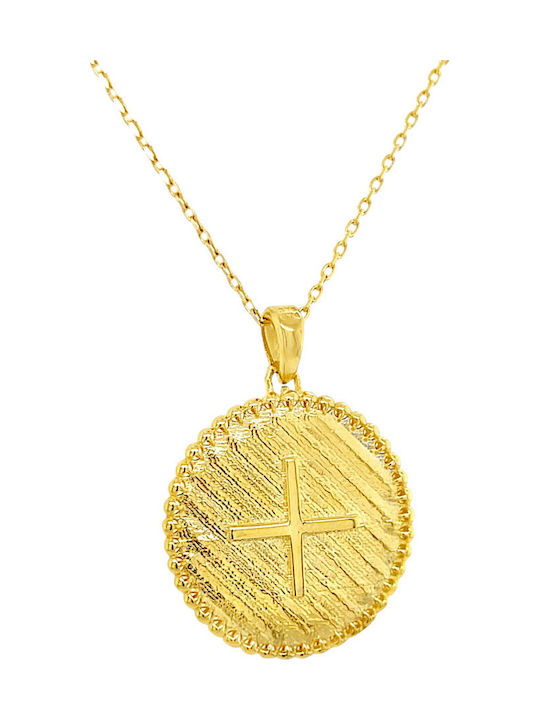 Xryseio Pendant Kids Talisman Double Sided made of Gold 9K FL1190
