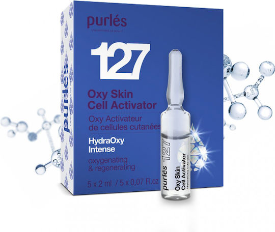 Purlés 127 Oxy Skin Cell Activator Serum Hidratare și Anti-îmbătrânire pentru Față pentru Strălucire 5x2ml