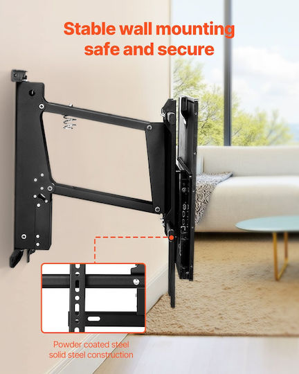 Vevor DDDSZJBGSVES4IE4YV2 Βάση Τηλεόρασης Τοίχου έως 65" και 40kg Μαύρο
