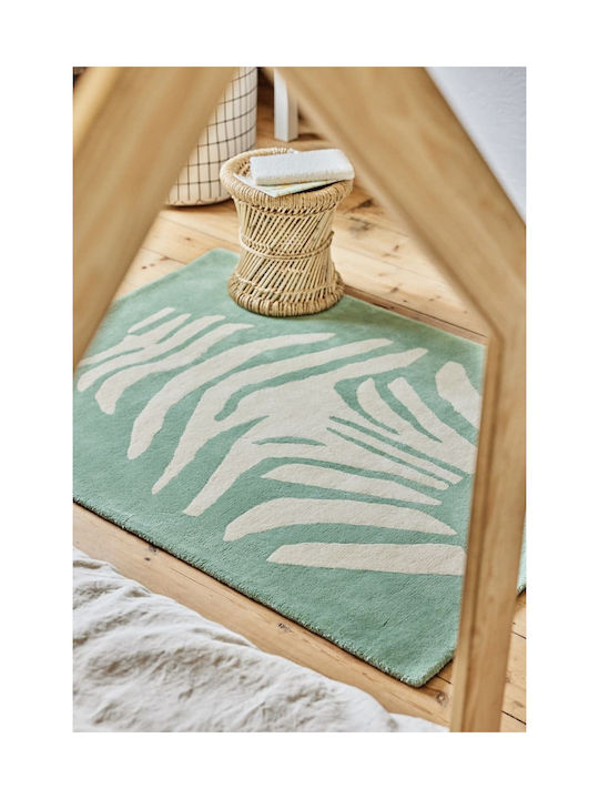 Zebra Χειροποίητο Παιδικό Χαλί Πράσινο 120x170cm