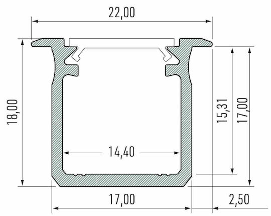 Black Aluminum Profile Type G 1m + Milky Lens