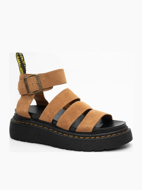 Flache Sandalen für Damen Flatforms in Braun Farbe