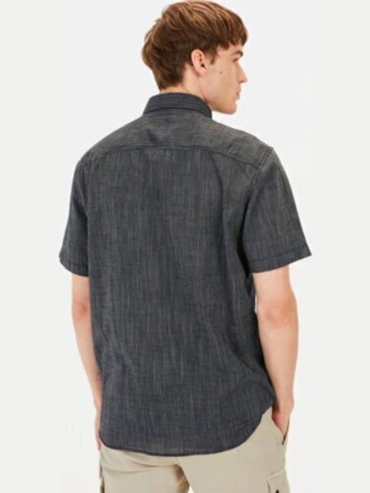 Cu mânecă scurtă Bumbac Cămașă Cu dungi Dark Blue