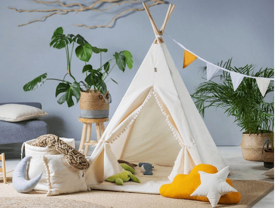 Eli Neli Kinder-Spielzelt Indisch Set Kissen Beiges