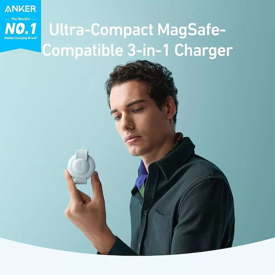 Anker Φορτιστής Magsafe 15W Πράσινος (MagGo 3-in-1)