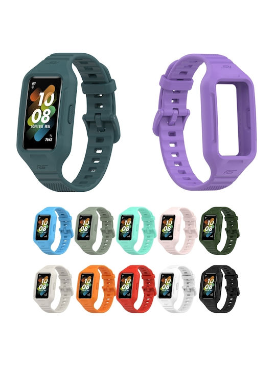 Huawei Band 8 7 Ενσωματωμένη Ζώνη Σιλικόνης Μονόχρωμη Λευκό