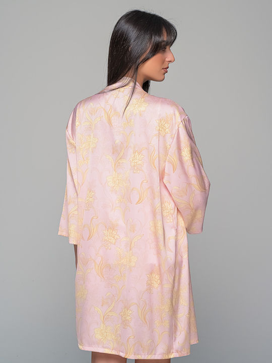 Milena by Paris Summer Women's Satin Robe Pink