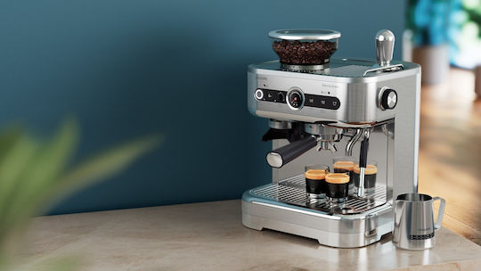 Philips Barista Brew Автоматична Еспресо Кафемашина 1350W Налягане 15bar с Мелачка за Кафе PSA3218/01