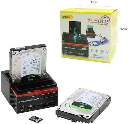 Docking Station for 2 Hard Drives SATA 2.5" / 3.5" with Connection USB 2.0 (320167)