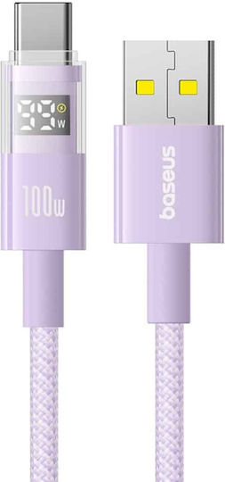 Baseus Regular USB 2.0 Cablu USB-C bărbătesc - USB-A 100W Violet 2m (P10382701511-01)