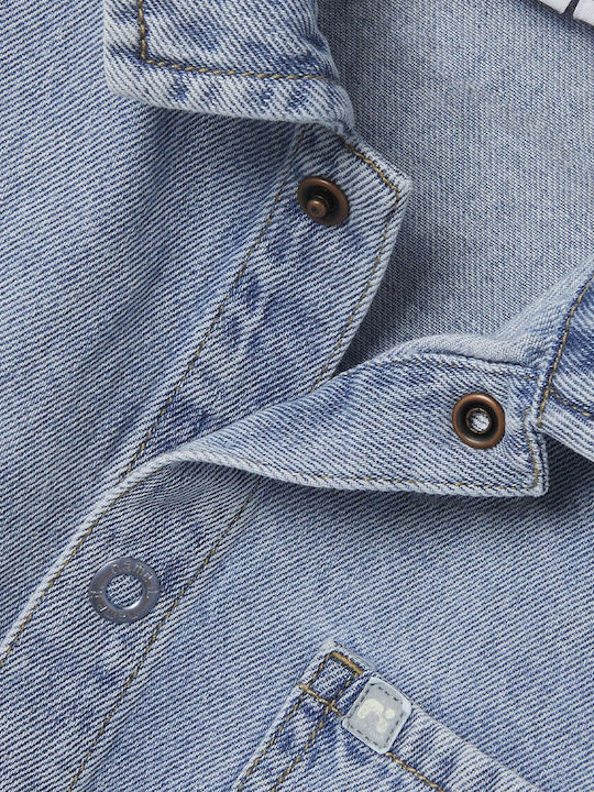 Παιδικό Πουκάμισο Κοντομάνικο Τζιν Light Blue Denim