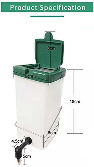 Rodent Water Bottle 1000ml Metal Nipple Base – L9xW8xH18cm