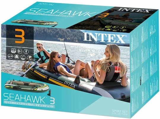 Intex Inflatable Boat 3 People Green with Oars & Pump 295x137cm