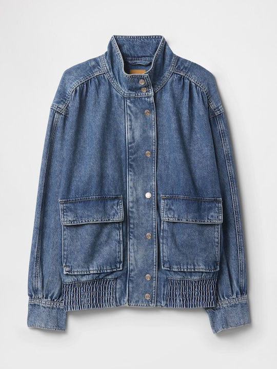 Μακρύ Γυναικείο Τζιν Μπουφάν Medium Indigo