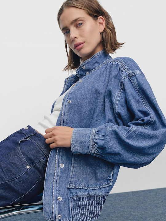 Μακρύ Γυναικείο Τζιν Μπουφάν Medium Indigo