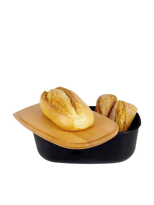 Vilde Bread Box Wooden Black 39x23.5x15.5cm