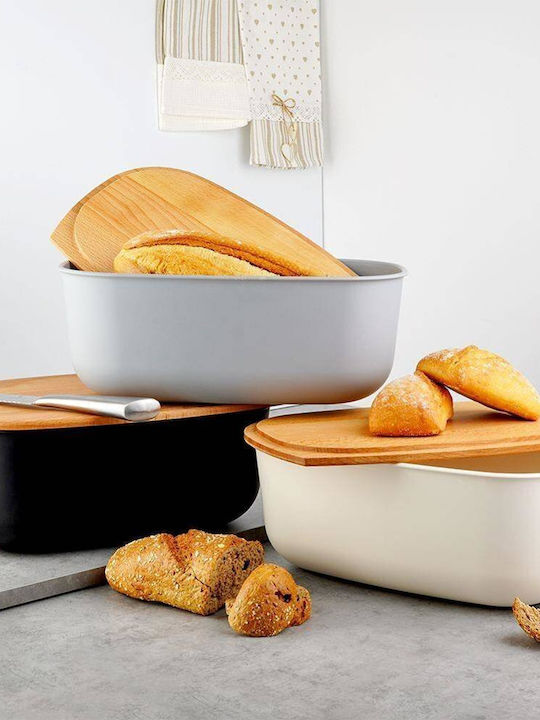 Vilde Bread Box Wooden Black 39x23.5x15.5cm