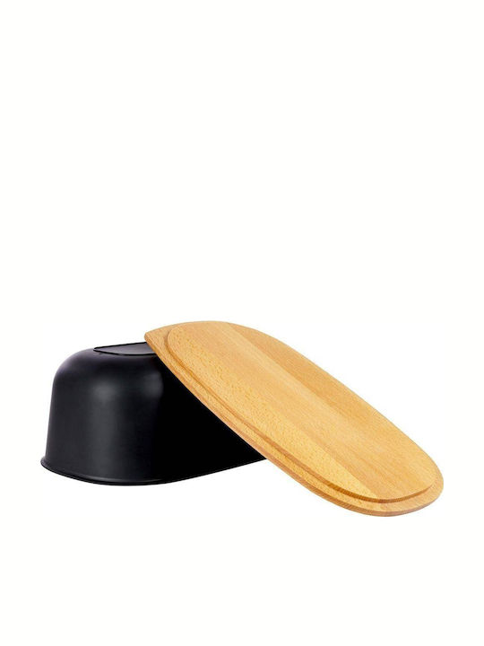 Vilde Bread Box Wooden Black 39x23.5x15.5cm
