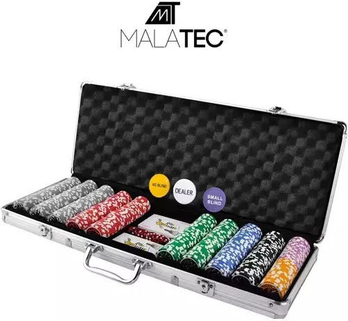 Malatec Set 500 Poker Chips 10gr in Suitcase with 5 Decks