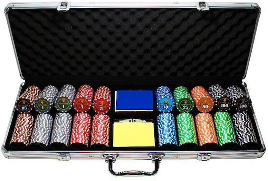 Pokeritems Set 500 Numbered Poker Chips 17mm / 12gr in Suitcase