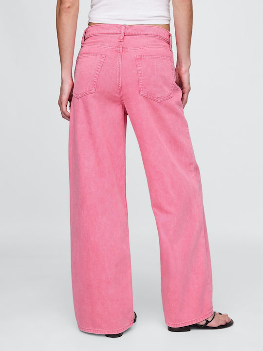 Damenjeans Mittelhohe Taille in Weit geschnittener Linie Sugar Pink