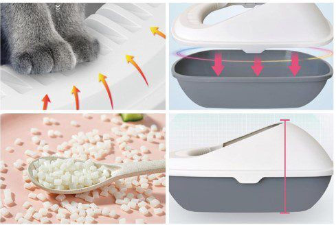 Pet Interest Cat Toilet Closed Gray L56 x W42 x H26.5cm