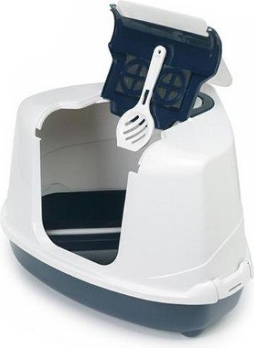 Moderna Cat Toilet Closed for Corner with Filter Blue L56 x W45 x H39cm