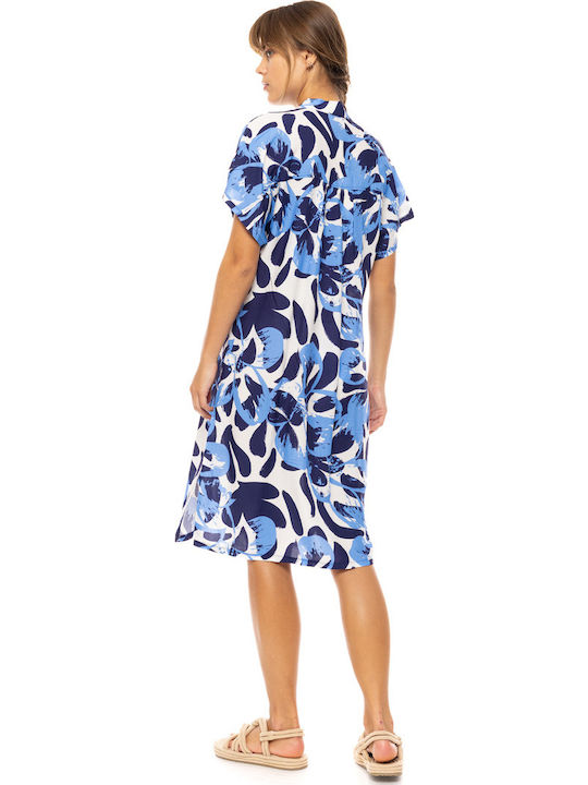 Women's Beachwear Pink Label Abstract Floral Viscose Short Sleeve