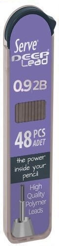Serve 48 Συσκευασίες x 48 Μύτες Μολυβιού Πάχους 0.9mm Τύπου 2B Μωβ