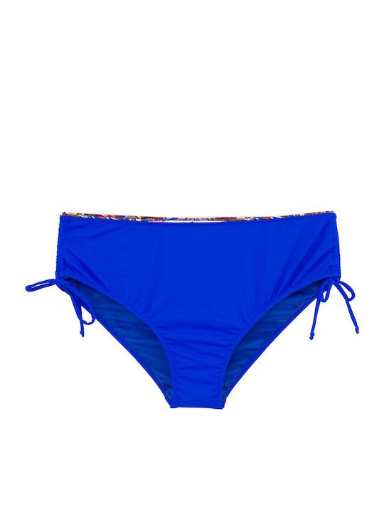 Plus Size Women's Bikini Swimsuit Underwire Tropical Blue Royal