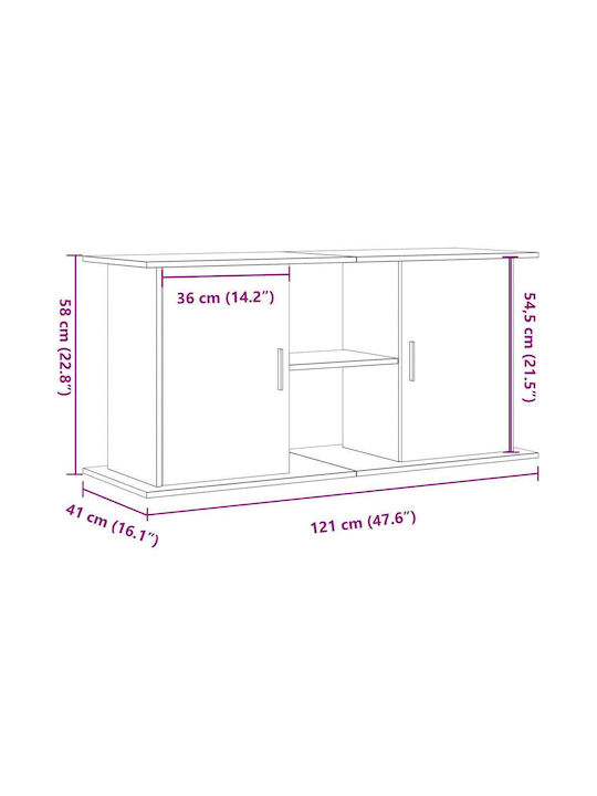 vidaXL Aquarium Stand Βάση Ενυδρείου Ντουλάπι με Ραφιέρα