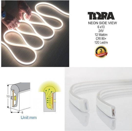 Neon Flex Christmas Light Tube Natural White 220V 720 Light Bulbs Programmable 6m IP67 Slanted Lighting