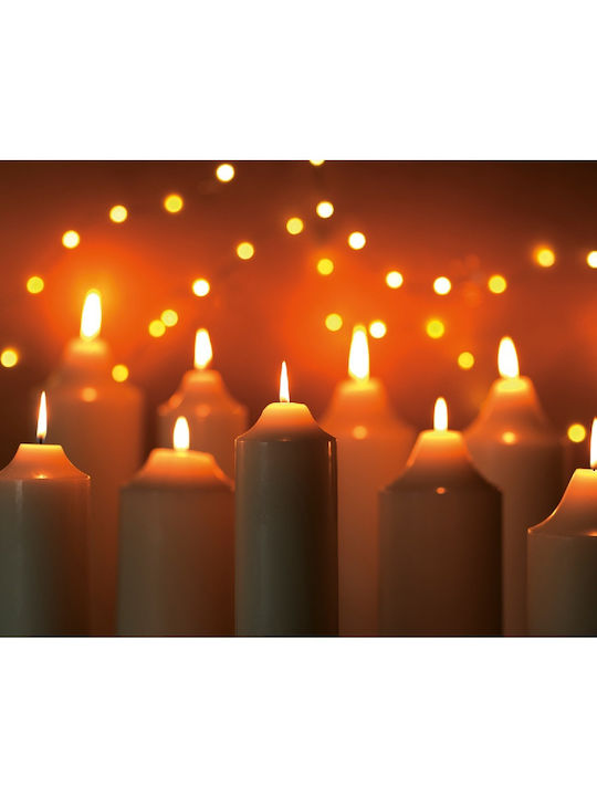 Kaemingk Christmas White Candle 25x7.5cm