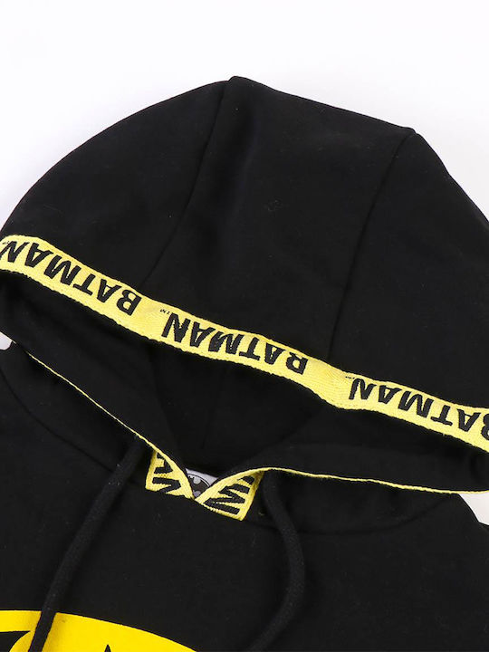 Kids Sweatshirt with Hood and Pockets Black