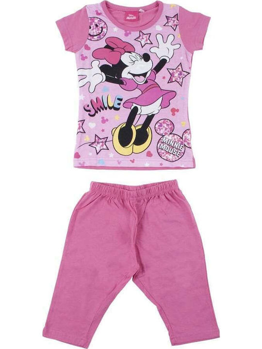 Minnie Mouse Kinder Schlafanzug Baumwoll Fuchsia