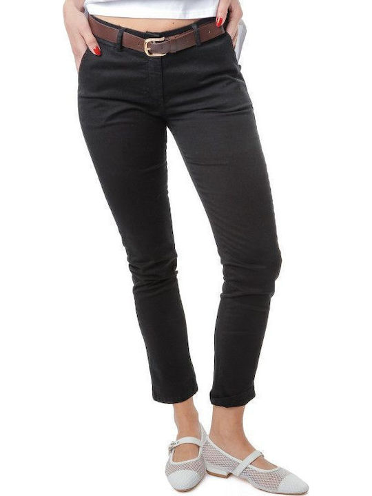 Curea pentru blugi skinny negri din bumbac