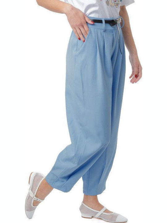 Light Blue Belted Trousers