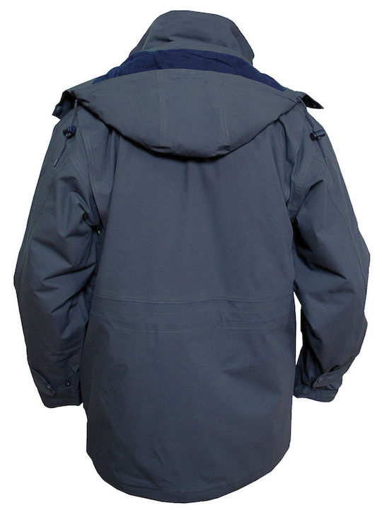 Il Mondo Work Jacket Cold with Removable Lining and Detachable Hood Gray
