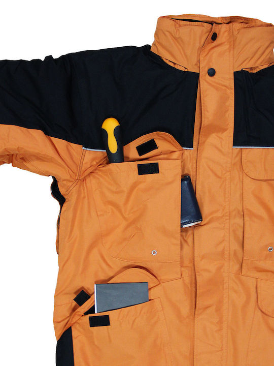 Il Mondo Work Jacket Reflective Cold with Hood Orange