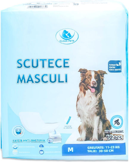 Clean Pets Schimb de scutece pentru câini Mediu 12buc