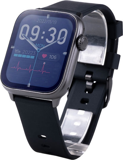 Vivax Life FIT3 Aluminium Smartwatch με Παλμογράφο (Μαύρο)