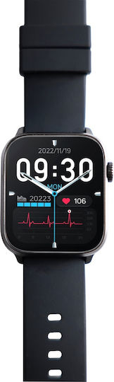 Vivax Life FIT3 Aluminium Smartwatch με Παλμογράφο (Μαύρο)