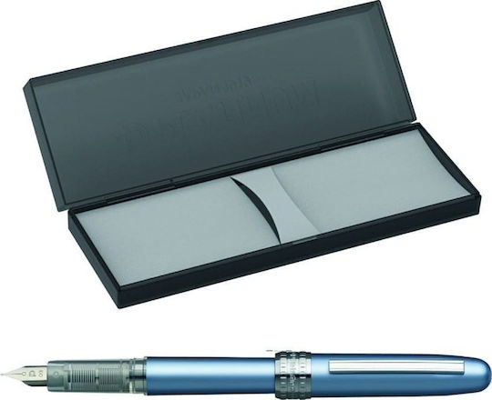 Platinum Πένα Γραφής Medium Μπλε από Αλουμίνιο με Μπλε Μελάνι