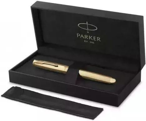 Parker Πένα Γραφής Fine Χρυσή από Ορείχαλκο με Μαύρο Μελάνι