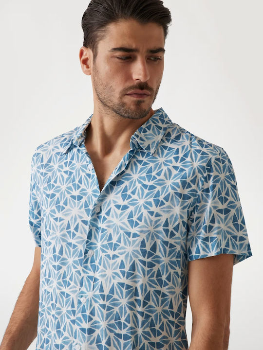Shirt Κοντομάνικο Πουκάμισο Floral Μπλε