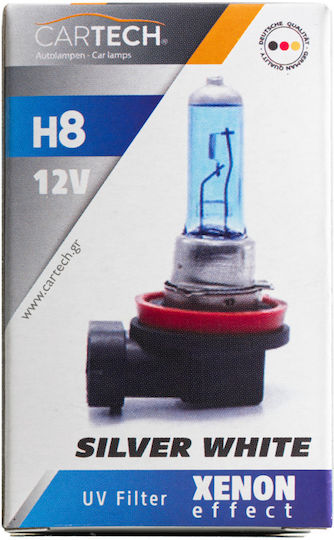 Cartech Λάμπα H8 Αλογόνου Λευκό 12V 35W 1τμχ