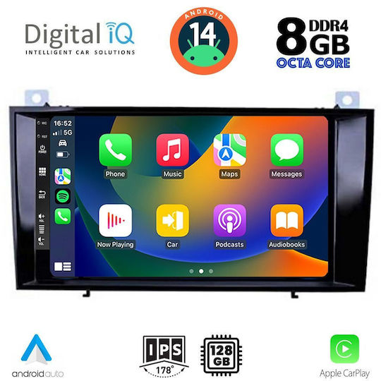 Digital IQ Auto-Audiosystem für Mercedes-Benz SLK remains the same in German 2004-2010 (Bluetooth/USB/AUX/WiFi/GPS/Apple-Carplay/Android-Auto) mit Touchscreen 8"