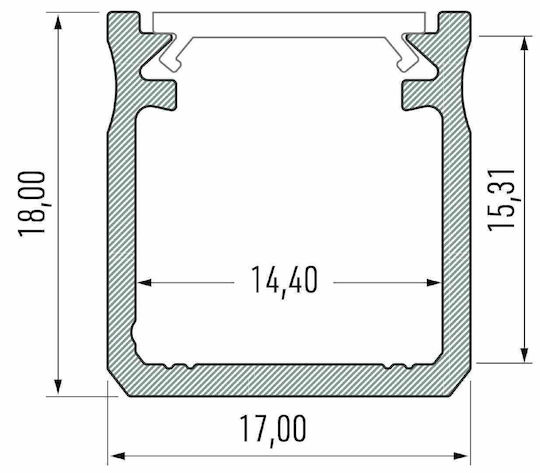 Weißes Aluminiumprofil Typ Y 1m + Milchige Linse