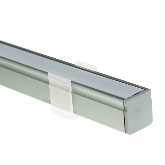 Silver Aluminum Profile Type Y 1m + Milky Lens