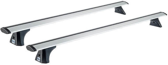 Bare de acoperiș aerodinamice din aluminiu Cruz Airo T-128cm Set picioare pentru Volvo Xc90 2015+ Fără balustradă Argintii 2 bucăți